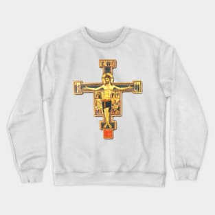 Cross of Saint Damian Byzantine icon from the 12th century Crewneck Sweatshirt